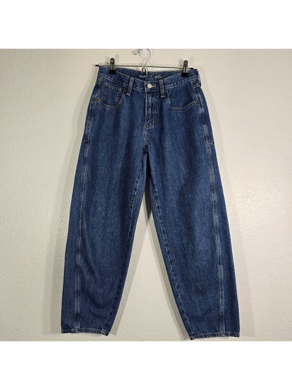 Old Navy Denim Barrel Jeans Youth Girl Size 18 Medium Wash High Rise Casual